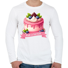 PRINTFASHION Hab a tortán - Férfi hosszú ujjú póló - Fehér férfi póló