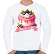 PRINTFASHION Hab a tortán - Férfi pulóver - Fehér férfi pulóver, kardigán