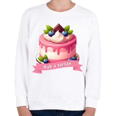 PRINTFASHION Hab a tortán - Gyerek pulóver - Fehér