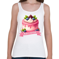 PRINTFASHION Hab a tortán - Női atléta - Fehér