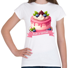 PRINTFASHION Hab a tortán - Női póló - Fehér