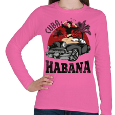 PRINTFASHION Habana - Női hosszú ujjú póló - Rózsaszín női póló