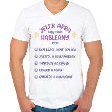 PRINTFASHION Hableány jelek - Férfi V-nyakú póló - Fehér