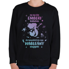 PRINTFASHION Hableány vagyok - Gyerek pulóver - Fekete gyerek pulóver, kardigán