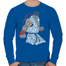 PRINTFASHION Hadouken - Férfi pulóver - Királykék férfi pulóver, kardigán