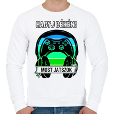 PRINTFASHION Hagyj békén, most játszok - Férfi pulóver - Fehér férfi pulóver, kardigán