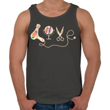 PRINTFASHION hair love - Férfi atléta - Sötétszürke atléta, trikó