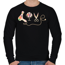 PRINTFASHION hair love - Férfi pulóver - Fekete férfi pulóver, kardigán