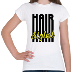 PRINTFASHION Hair Stylist (black) - Női póló - Fehér