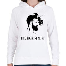 PRINTFASHION HAIR STYLIST - Női kapucnis pulóver - Fehér női pulóver, kardigán