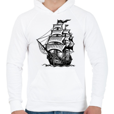 PRINTFASHION Hajó - Férfi kapucnis pulóver - Fehér
