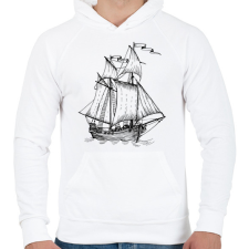 PRINTFASHION Hajó - Férfi kapucnis pulóver - Fehér férfi pulóver, kardigán