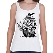 PRINTFASHION hajó - Női atléta - Fehér női trikó