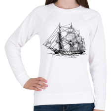 PRINTFASHION Hajó - Női pulóver - Fehér női pulóver, kardigán