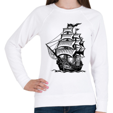 PRINTFASHION hajó - Női pulóver - Fehér