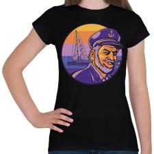 PRINTFASHION Hajós kapitány - Női póló - Fekete női póló