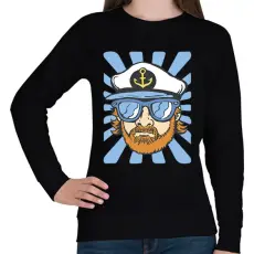 PRINTFASHION Hajóskapitány - Női pulóver - Fekete