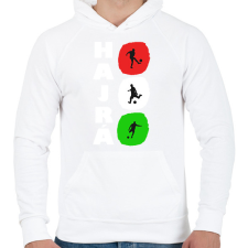 PRINTFASHION Hajrá Magyarok - Férfi kapucnis pulóver - Fehér férfi pulóver, kardigán