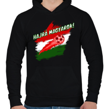 PRINTFASHION hajrá magyarok - Férfi kapucnis pulóver - Fekete férfi pulóver, kardigán