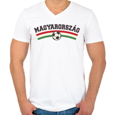 PRINTFASHION Hajrá Magyarország - Férfi V-nyakú póló - Fehér férfi póló