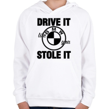 PRINTFASHION Hajtsd úgy, mintha loptad volna - Gyerek kapucnis pulóver - Fehér gyerek pulóver, kardigán