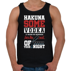 PRINTFASHION Hakuna some Vodka - Férfi atléta - Fekete
