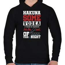 PRINTFASHION Hakuna some Vodka - Férfi kapucnis pulóver - Fekete férfi pulóver, kardigán