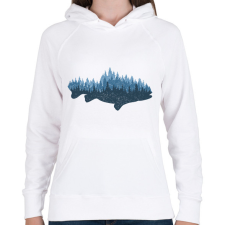 PRINTFASHION Hal az erdőben - Női kapucnis pulóver - Fehér női pulóver, kardigán