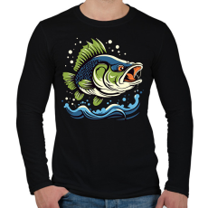 PRINTFASHION Hal - Férfi hosszú ujjú póló - Fekete