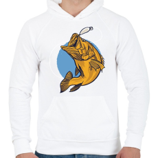 PRINTFASHION Hal - Férfi kapucnis pulóver - Fehér