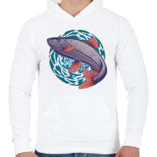 PRINTFASHION Hal - Férfi kapucnis pulóver - Fehér férfi pulóver, kardigán