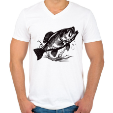 PRINTFASHION hal - Férfi V-nyakú póló - Fehér