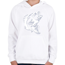 PRINTFASHION Hal/Fish - Gyerek kapucnis pulóver - Fehér gyerek pulóver, kardigán