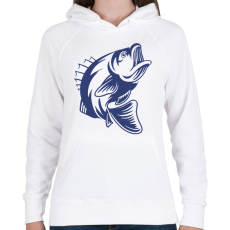 PRINTFASHION Hal/Fish - Női kapucnis pulóver - Fehér