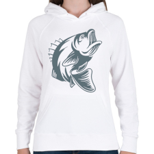 PRINTFASHION Hal/fish - Női kapucnis pulóver - Fehér női pulóver, kardigán