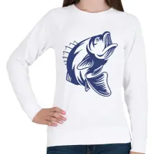 PRINTFASHION Hal/Fish - Női pulóver - Fehér női pulóver, kardigán