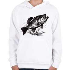 PRINTFASHION hal - Gyerek kapucnis pulóver - Fehér