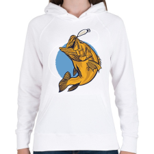 PRINTFASHION Hal - Női kapucnis pulóver - Fehér női pulóver, kardigán