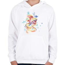 PRINTFASHION Hal vízfesték - Gyerek kapucnis pulóver - Fehér gyerek pulóver, kardigán