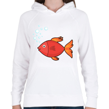 PRINTFASHION Halacska  - Női kapucnis pulóver - Fehér női pulóver, kardigán