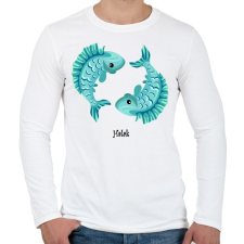 PRINTFASHION Halak - Férfi hosszú ujjú póló - Fehér férfi póló