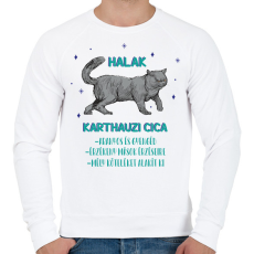 PRINTFASHION Halak - Karthauzi cica - Férfi pulóver - Fehér