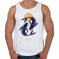 PRINTFASHION Halak minta - Férfi atléta - Fehér atléta, trikó