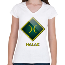PRINTFASHION Halak - Női V-nyakú póló - Fehér