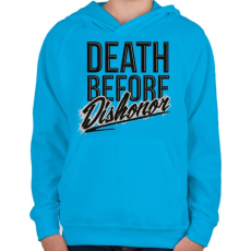 PRINTFASHION Halál mint a becstelenség - Gyerek kapucnis pulóver - Azúrkék