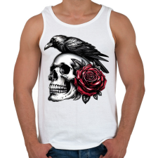 PRINTFASHION Halálfej - Férfi atléta - Fehér atléta, trikó