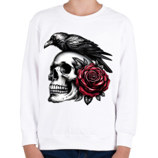 PRINTFASHION Halálfej - Gyerek pulóver - Fehér