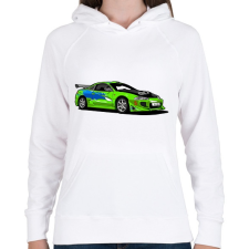 PRINTFASHION Halálos iramban - Női kapucnis pulóver - Fehér női pulóver, kardigán