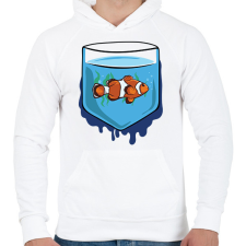 PRINTFASHION Halas zsebminta - Férfi kapucnis pulóver - Fehér férfi pulóver, kardigán