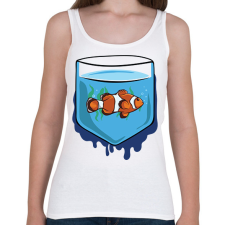 PRINTFASHION Halas zsebminta - Női atléta - Fehér női trikó